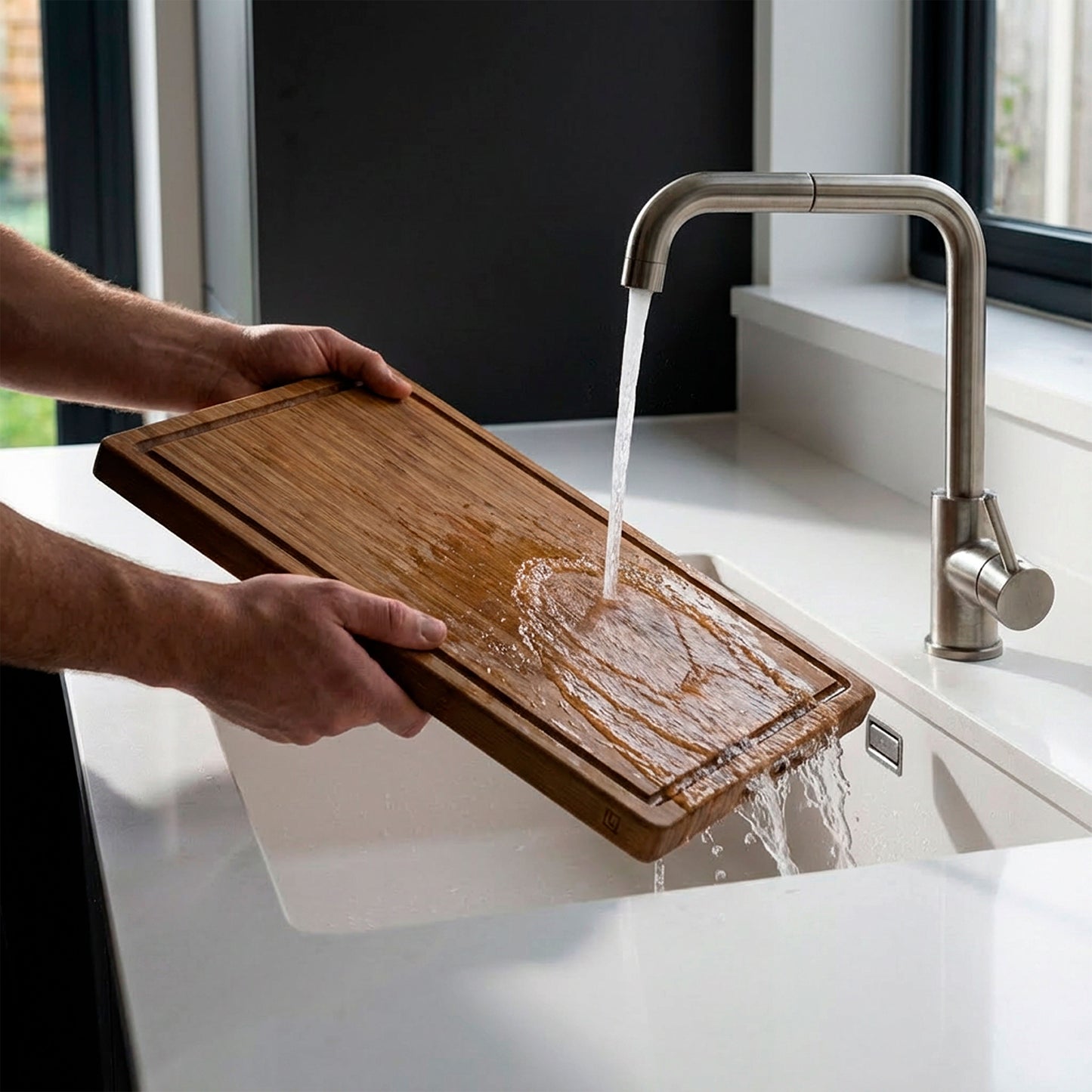 Carbonised Bamboo Chopping Board - 38 x 25 x 2 cm