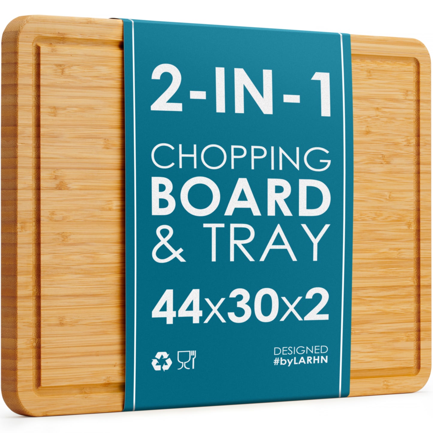 2-in-1 Chopping Board & Serving Tray - 44 x 30 x 2 cm