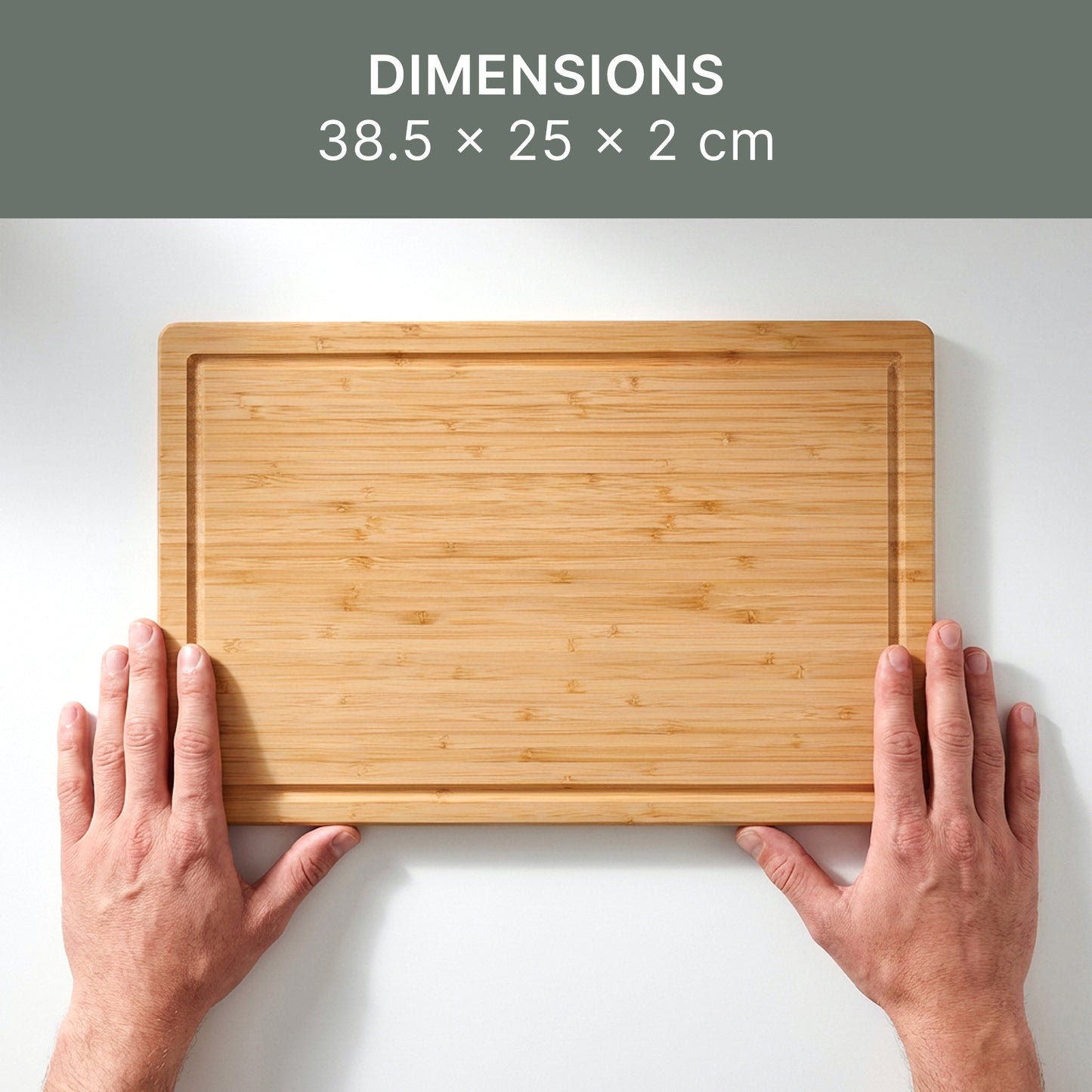 Bamboo Chopping Board - 38 x 25 x 2 cm