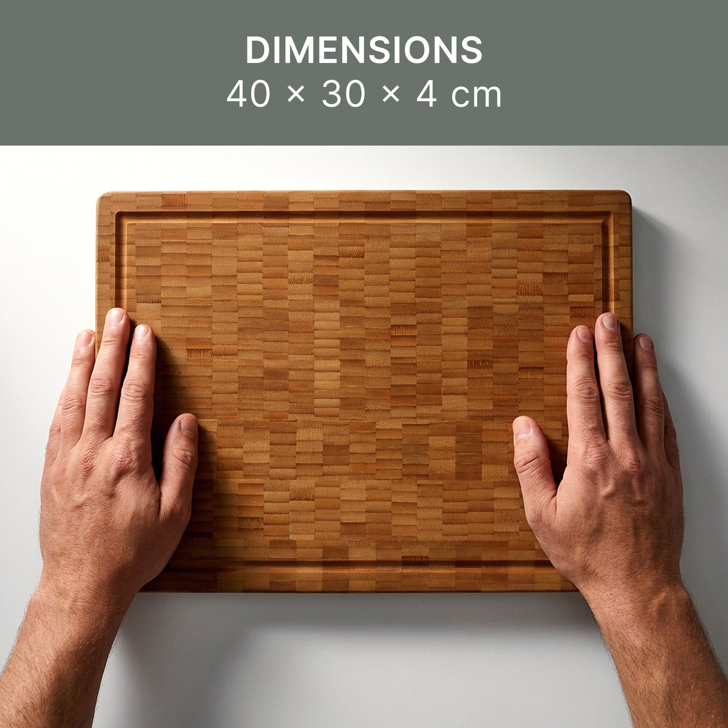 Carbonised Bamboo Butcher's Block - 40 x 30 x 4 cm