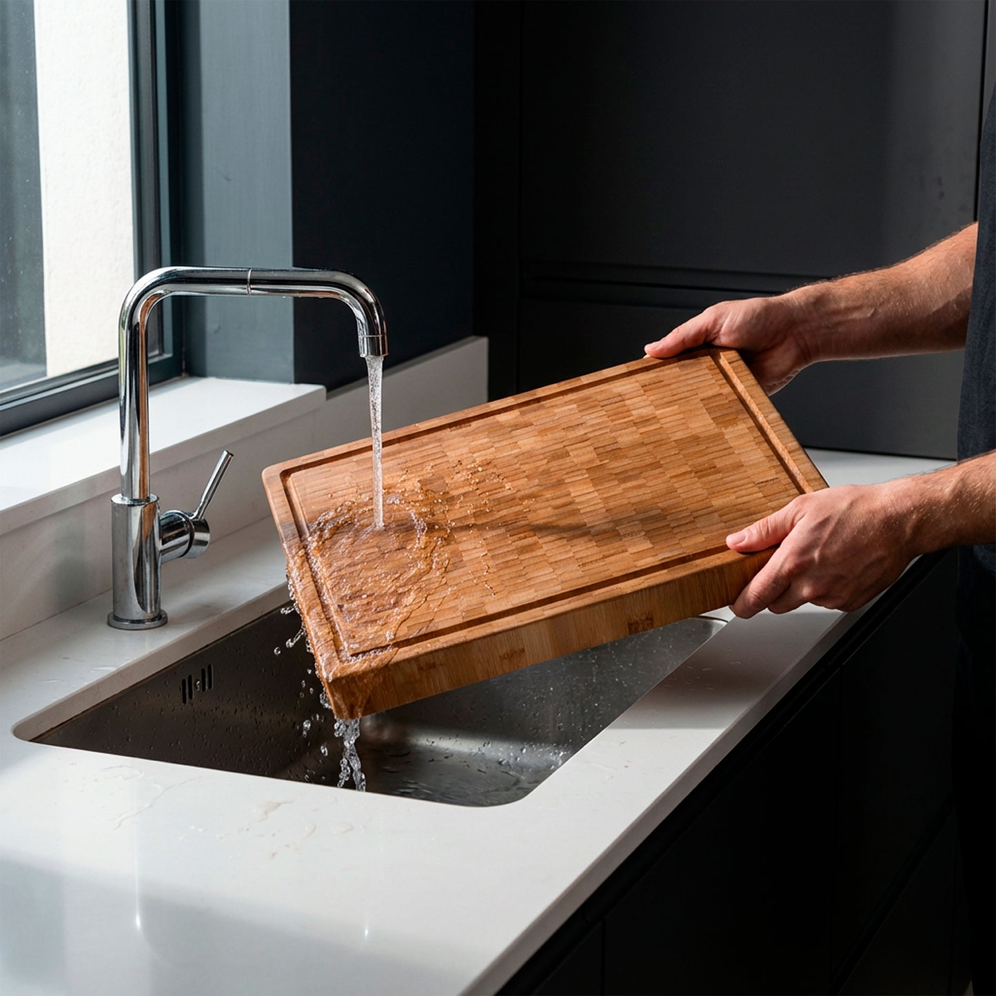 Carbonised Bamboo Butcher's Block - 40 x 30 x 4 cm