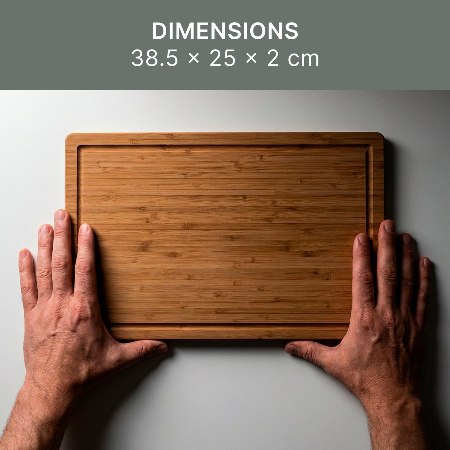Carbonised Bamboo Chopping Board - 38 x 25 x 2 cm