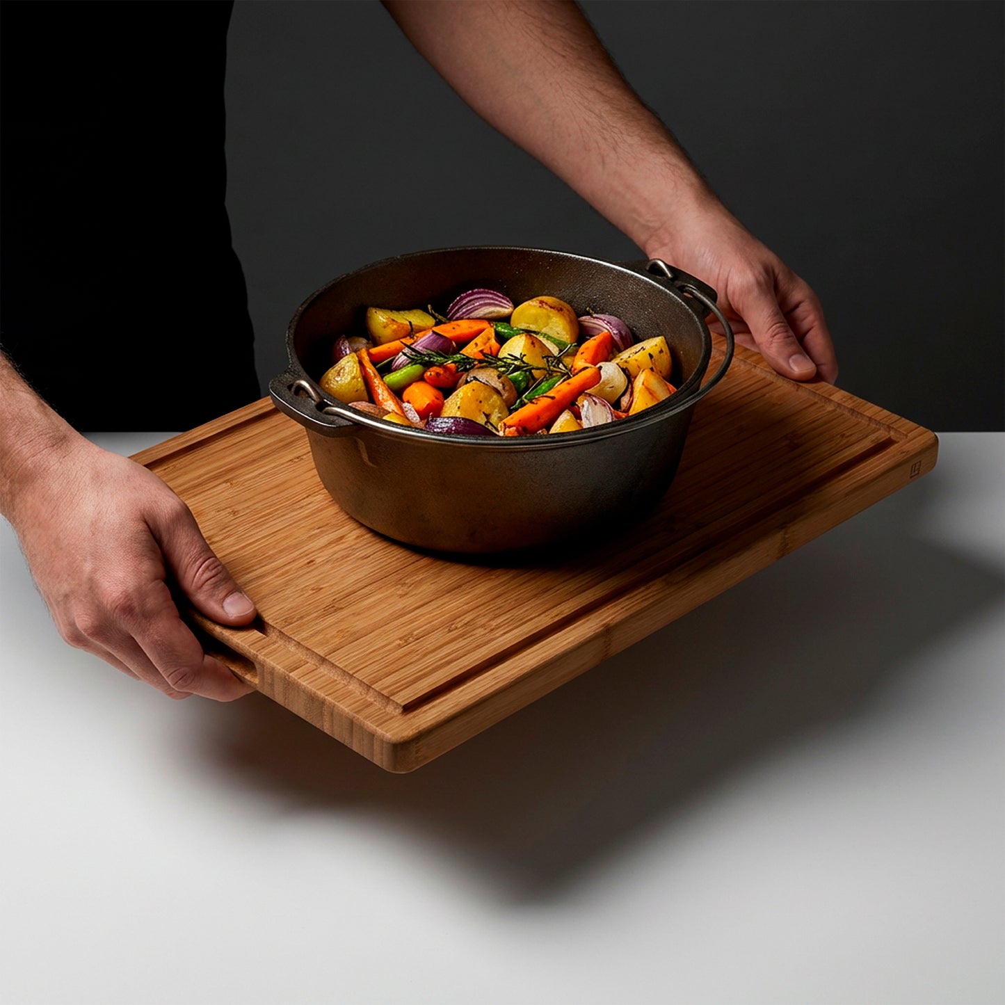 Carbonised Bamboo Chopping Board - 38 x 25 x 2 cm